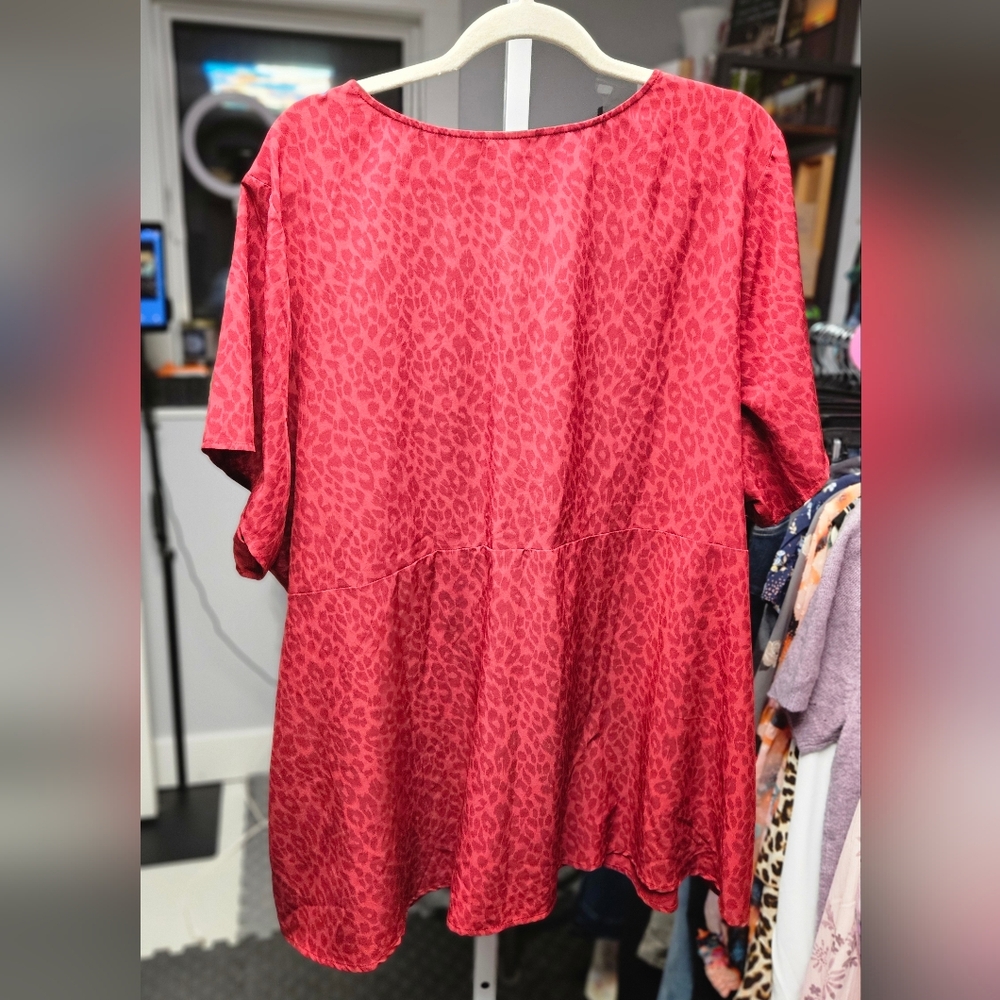 Torrid Red Leopard Print Blouse - image 4